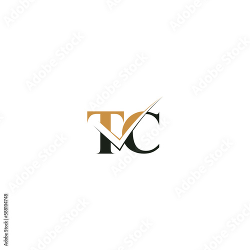 Alphabet letters Initials Monogram logo TC CT