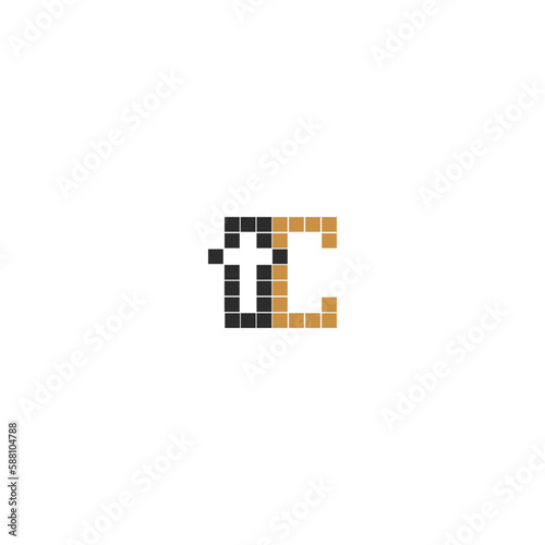 Alphabet Initials logo CT, TC, C and T