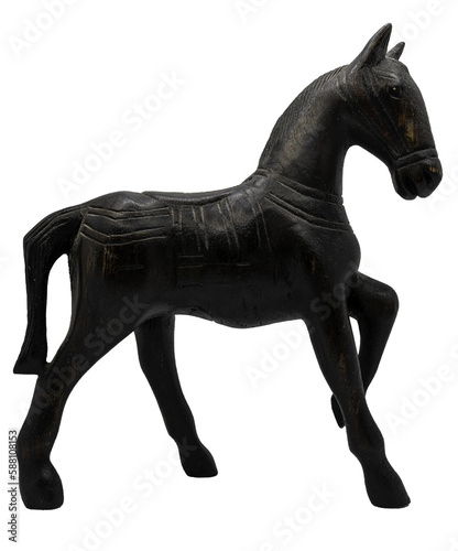 wooden horse isolated on white