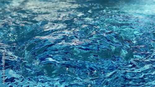Pure Water Pool Surface Bubbles and Waves