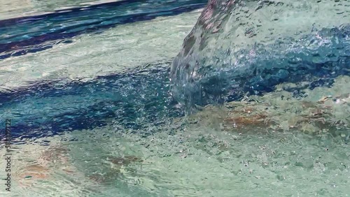Pure Water Pool Surface Bubbles and Waves