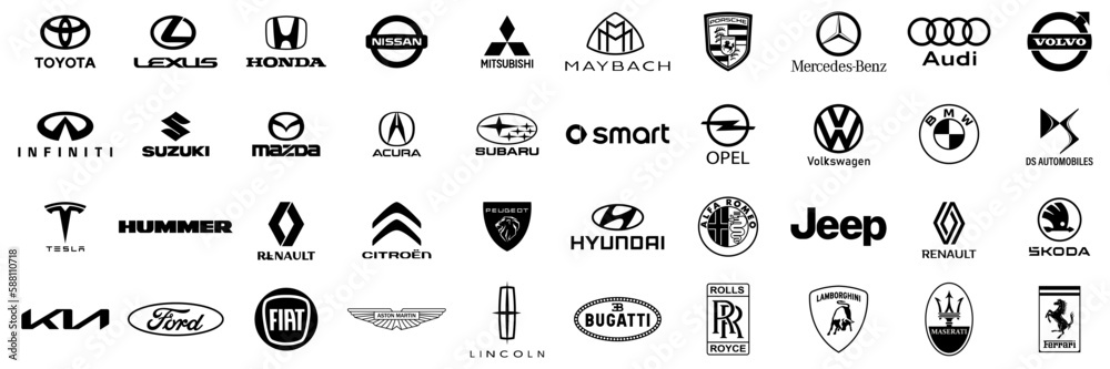 Vinnytsia Ukraine April 2 2023 Big Set Of Popular Car Brands Logo vinnytsia-ukraine-april-2-2023-big-set-of-popular-car-brands-logo