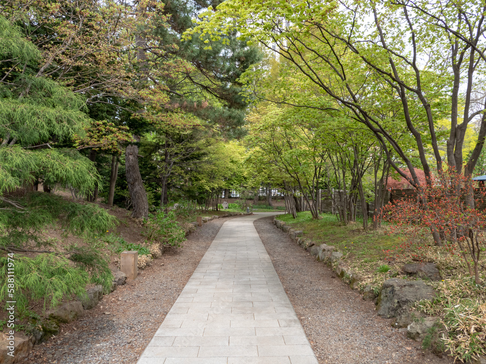 中島公園にある日本庭園（北海道札幌市）