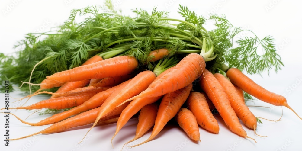 carrots isolated on white background, generative ai carrots isolated on white background, generative ai