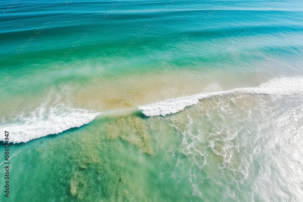 panoramic top view of the beach, generative ai panoramic top view of the beach, generative ai