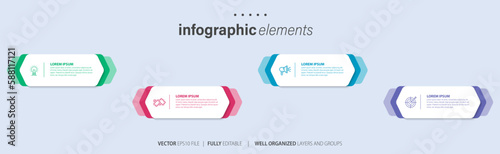 Vector infographic flat template circles for four label, diagram, graph, presentation. Business concept with 4 options. For content, flowchart, steps, timeline, workflow, marketing. EPS10
