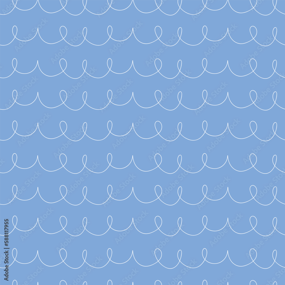 repeating pattern with lines in the form of a spring. blue wallpaper for packaging decoration, background repeating pattern with lines in the form of a spring. blue wallpaper for packaging decoration, background