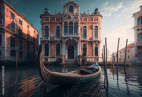 Fotobehang Venice dreams series. Generative AI