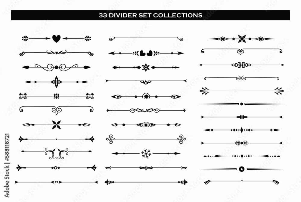 divider border vector design collection 19