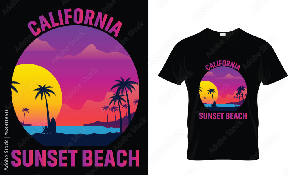 california-sunset-beach t-shirt