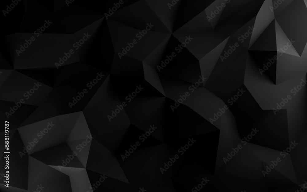 3d rendering abstract geometric shape polygonal black background 3d rendering abstract geometric shape polygonal black background