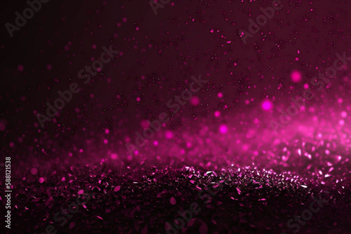 Photo fuchsia and pink colored glowing glow bokeh out of focus blurred particles and lights and waves