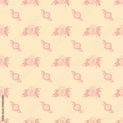 Wallpaper Mural Seamless floral pattern with flowers Torontodigital.ca