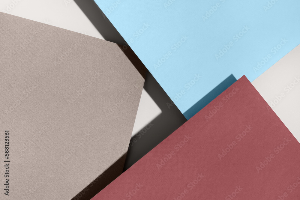 Paper for pastel overlap in ivory, light blue and maroon colors for background, banner, presentation template. Creative trendy background design in natural colors. Background in 3d style. Paper for pastel overlap in ivory, light blue and maroon colors for background, banner, presentation template. Creative trendy background design in natural colors. Background in 3d style.