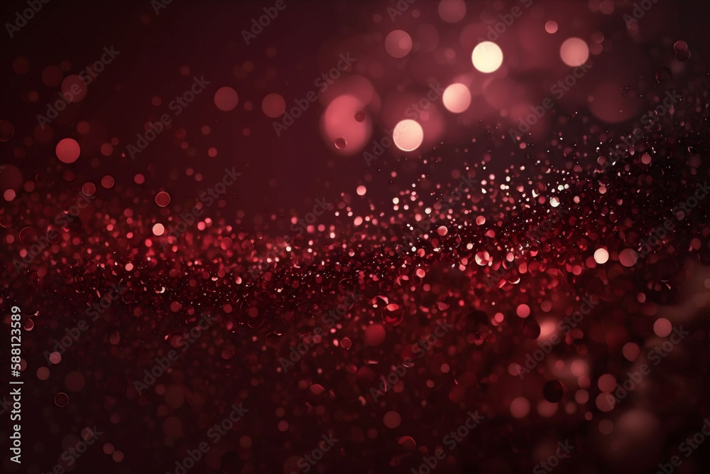 red and maroon colored glowing glow bokeh out of focus blurred particles and lights and waves. Abstract glamour high tech technology background. Generative AI red and maroon colored glowing glow bokeh out of focus blurred particles and lights and waves. Abstract glamour high tech technology background. Generative AI