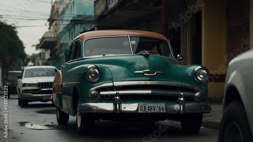 A Car in the street of Cuba (AI Generated)