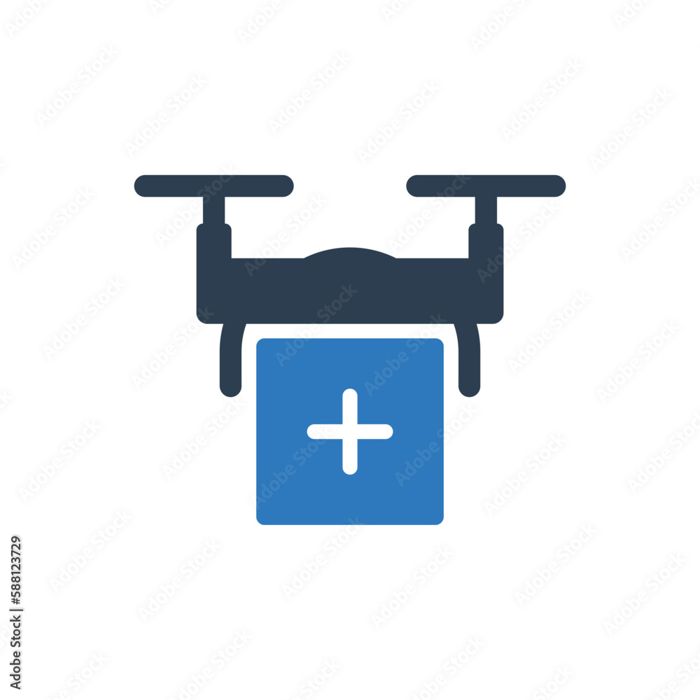 Fototapeta premium First Aid kit Drone Delivery Icon