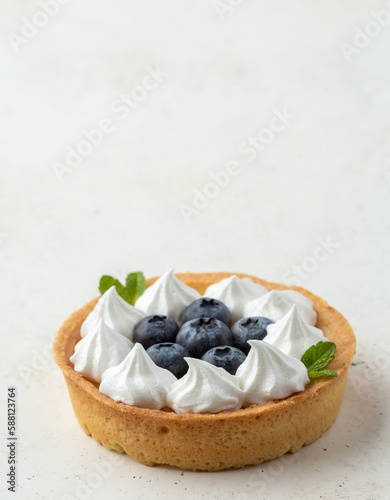 Meringue bllueberry dessert photo