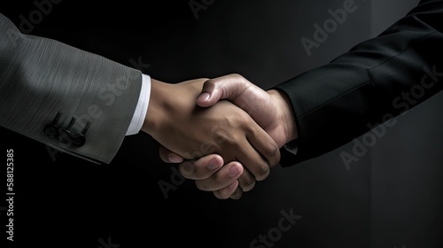 A handshake between two professionals. Generative AI illustration.