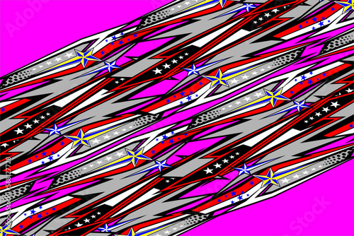design vector racing background with a unique and cool line pattern with a star effect and with a mix of bright colors