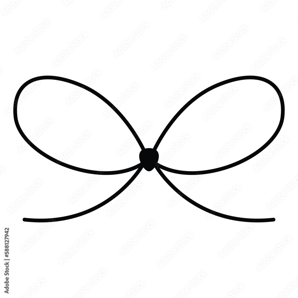 Simple bow one line vector icon design. Flat icon. Simple bow one line vector icon design. Flat icon.