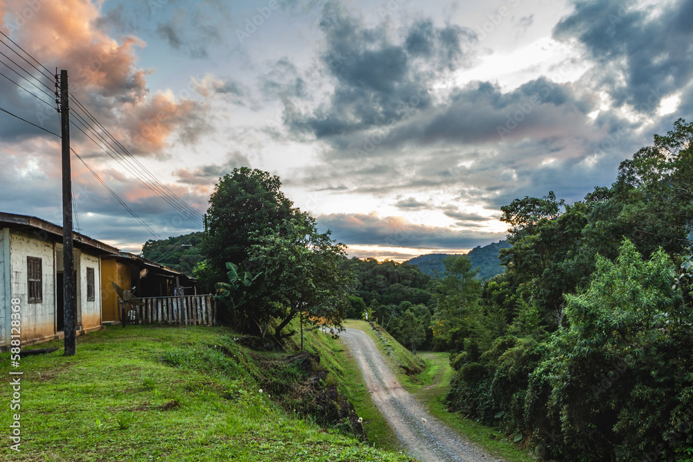 Rural scenery with Atlantic Forest vegetation in the interior of Brazil Rural scenery with Atlantic Forest vegetation in the interior of Brazil