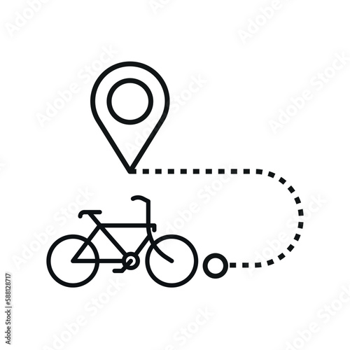 Bicycle path. Bike path route vector illustration.