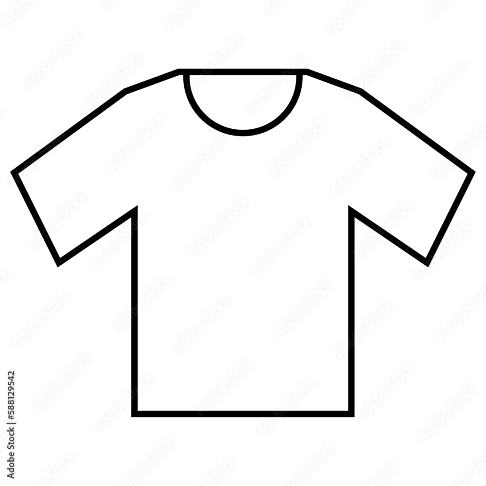 Simple black line drawing short-sleeved t-shirt, illustrating basic apparel design. Perfect for various applications. Simple black line drawing short-sleeved t-shirt, illustrating basic apparel design. Perfect for various applications.