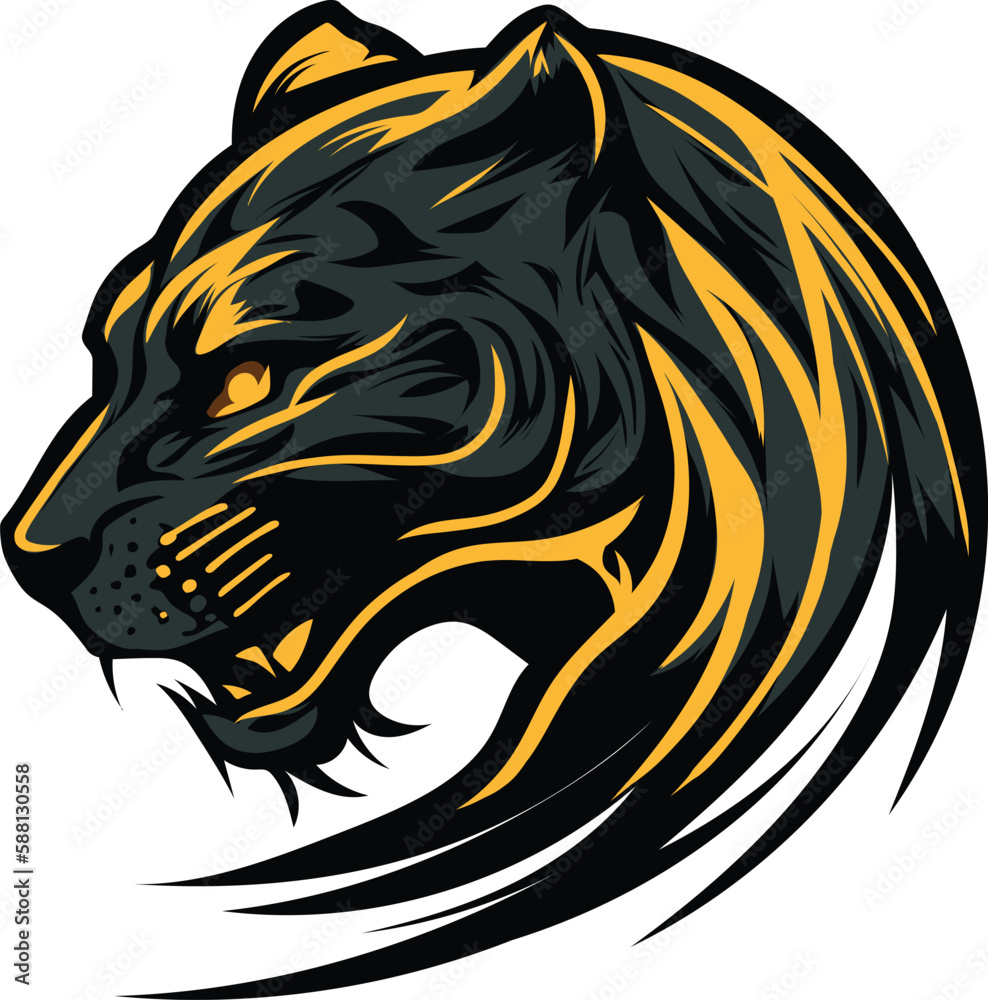 tiger head vector black