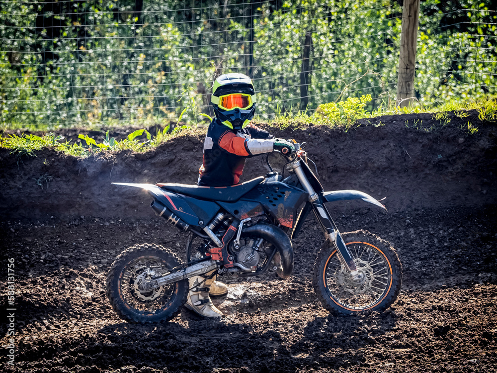 Fototapeta premium Motocross scene on a race