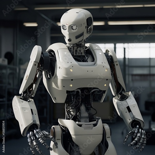 robot, cyborg, humanoid robot, created using generative ai,