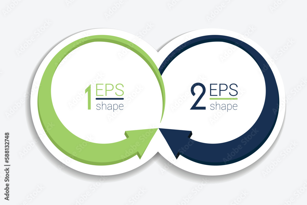 Two business elements banner, template. 2 steps design, chart