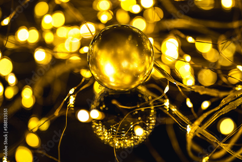 Kugel, gold, Goldkugel, Licht, Fotografie, LED photo