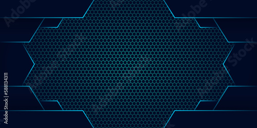 vector abstract bright metallic blue technology background