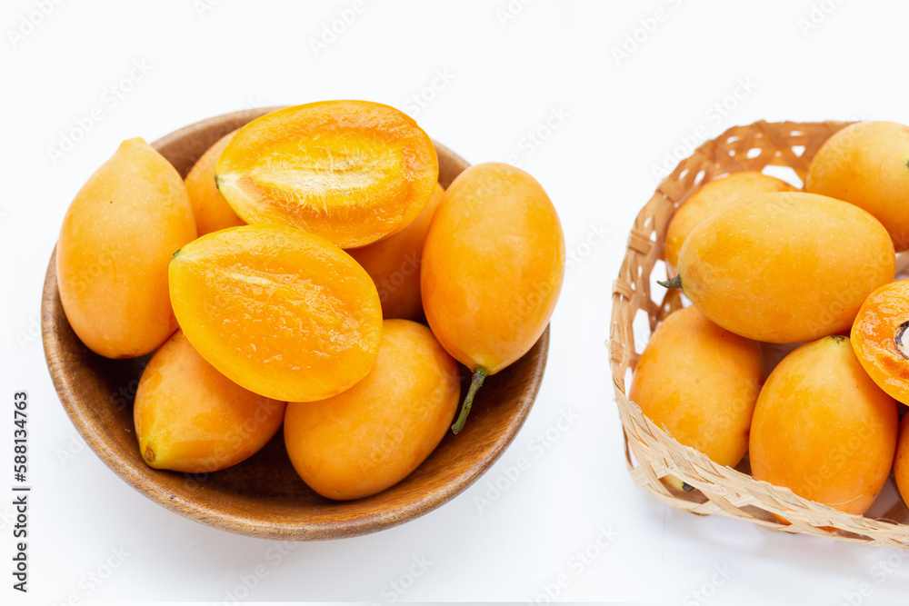 Marian plum fruit isolated on white background Marian plum fruit isolated on white background