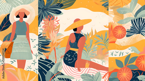 Good vibes summer, beach and relaxed summer illustration generative art © SpringsTea