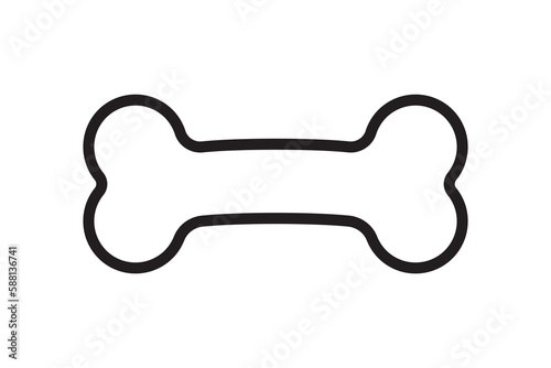 Bone outline icon. Bone for pet dog. Vector