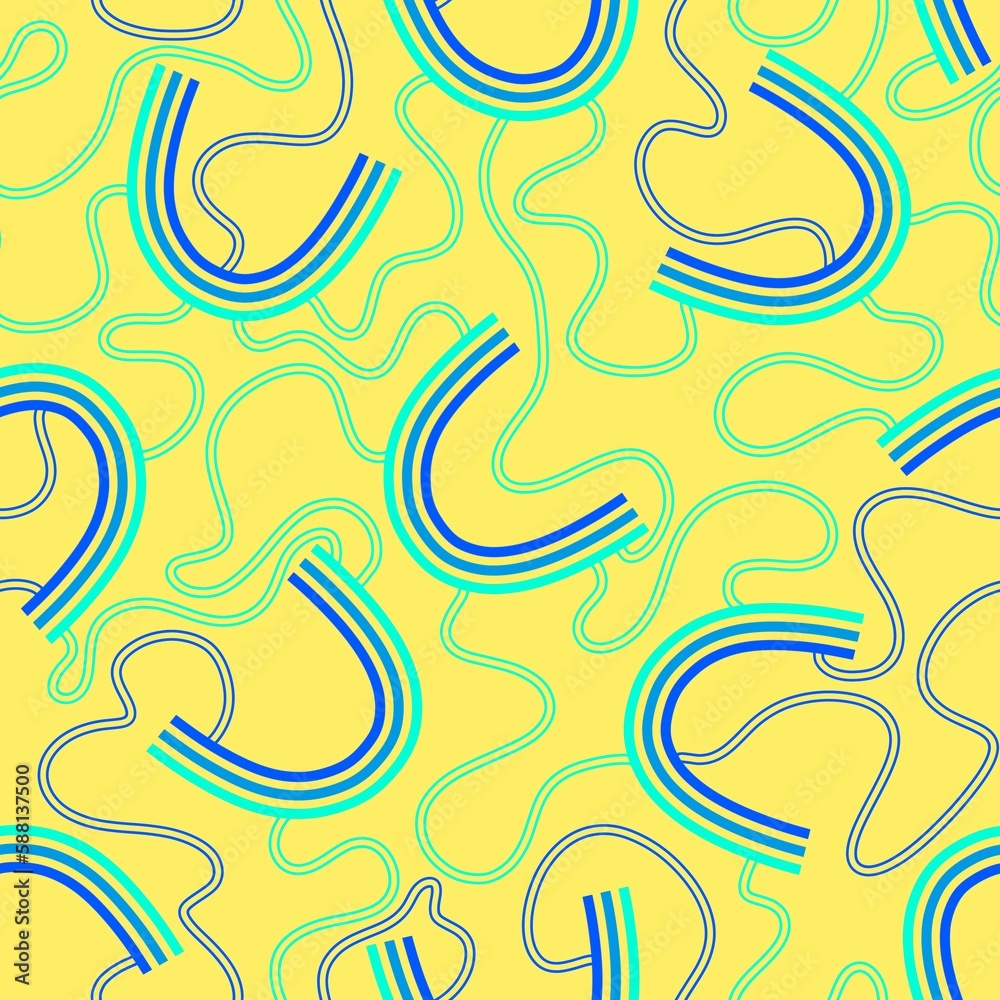Cartoon abstract geometric stripes seamless rainbow pattern for wrapping paper and fabrics and linens and kids