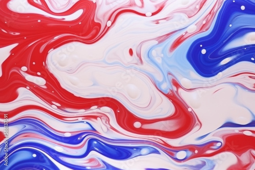 Generative ai. American Flag fluid art for Memorial Day or 4th of July