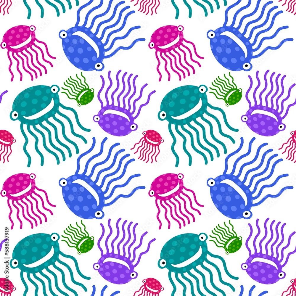 Cartoon ocean animals seamless octopus pattern for wrapping paper and fabrics and linens and kids clothes print Cartoon ocean animals seamless octopus pattern for wrapping paper and fabrics and linens and kids clothes print