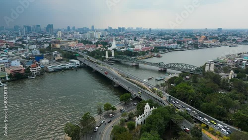 Bangkok Bridges Over Chao Phraya River