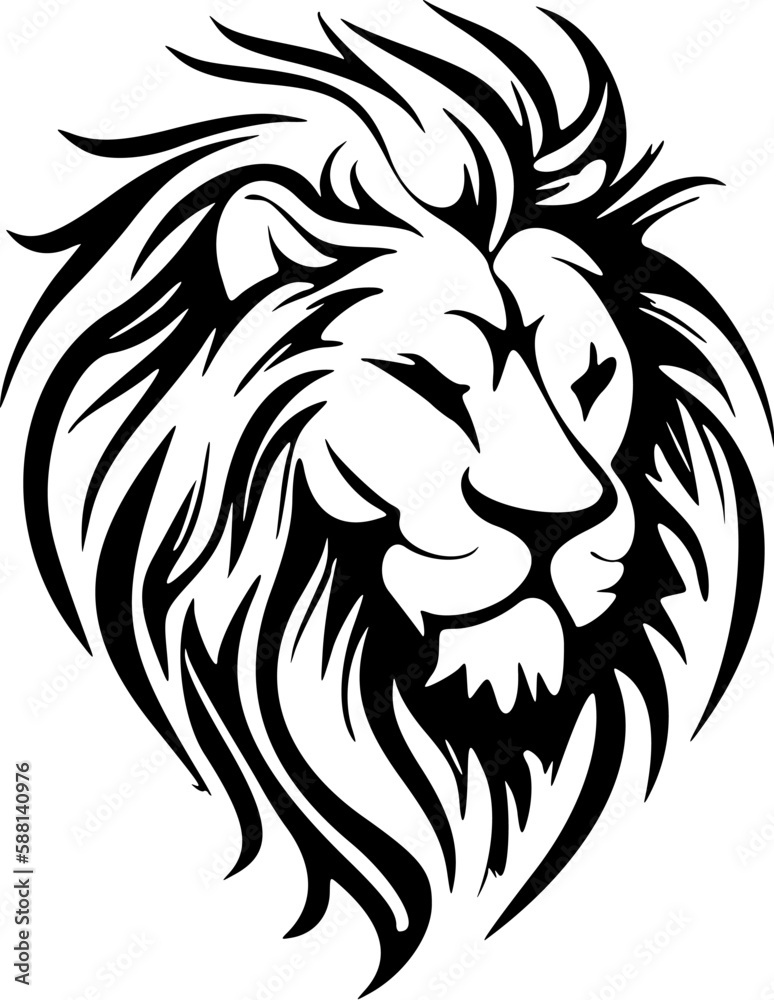 ﻿Logo featuring a lion rendered in a simple black and white vector style.