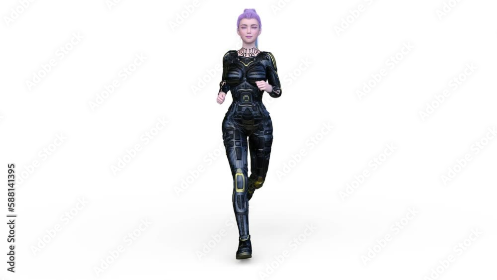 走るサイバーウーマン