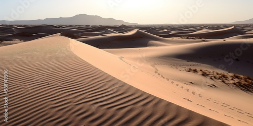 Sandy desert on a hot day Generative AI