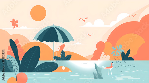 Colorful Illustrations Capture the Beauty of a Summer Escape to Paradise © SpringsTea