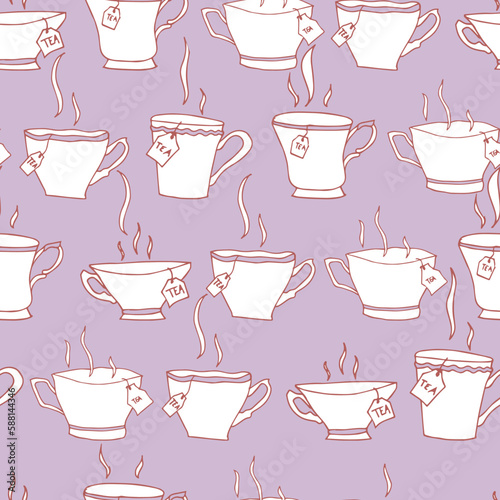 Motif tasses de thé - Tea time 