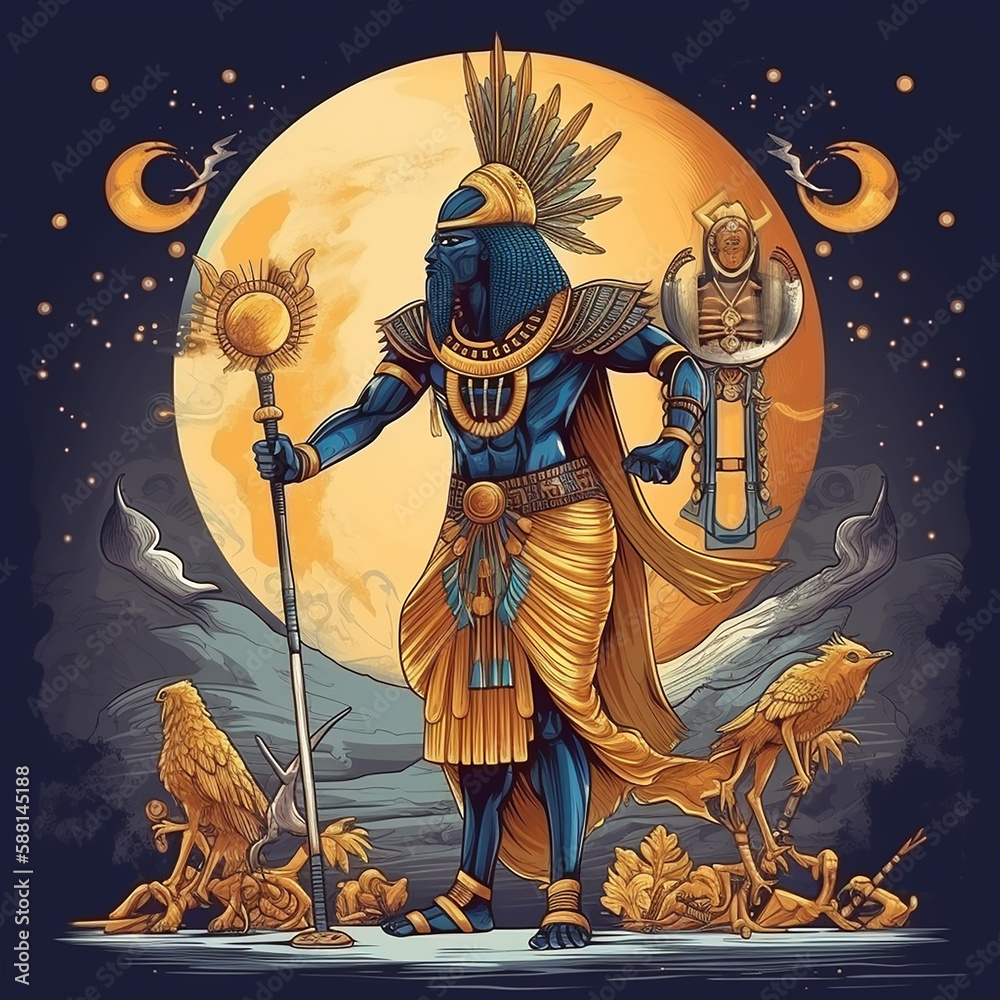 Ancient Egyptian god Osiris. A powerful maize god. Created with Generative AI technology.	