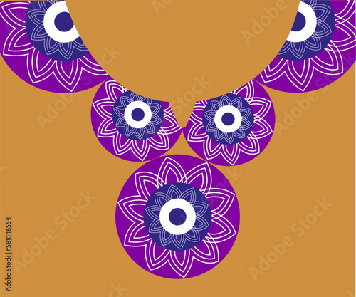 Hippie ornament with mandalas. Geometric ornament concept