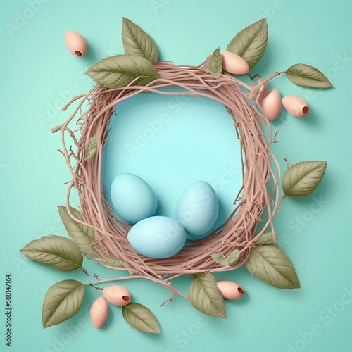 Easter day bunny poster, Generative AI