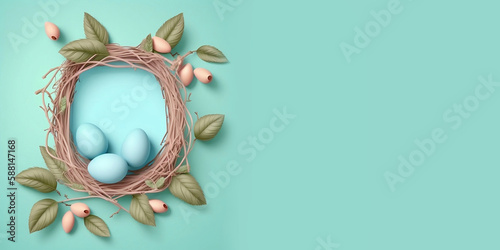 Easter day bunny card, Generative AI